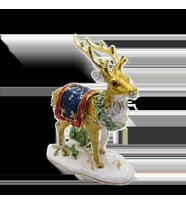 Swarovski Taşlı Çayırda Gezen Geyik - Gizli Hazneli Masaüstü Hediyelik Süs Eşyası  Hediyelik Kutusunda (Karışık)