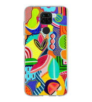 PrintiFy Xiaomi Redmi Note 9 ile Uyumlu 1mm Slim Fit Retro Colors 6 Baskılı Şeffaf  Kılıf