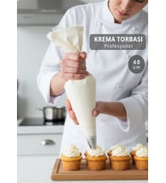 Profesyonel 40 cm Krema Torbası Bez – Cupcake ve Standart Pasta Dolguları İçin