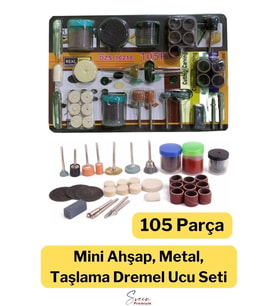 Hobi Gravür Dremel Taşlama Ucu Mini Metal Ahşap Oyma Seti Parlatma Çapak Alma 105 Parça Kalıpçı Seti
