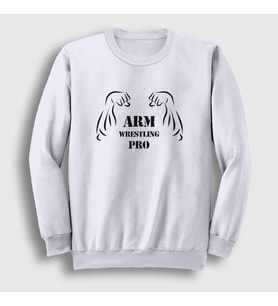 Presmono Unisex Beyaz Arm Wrestling Pro Bilek Güreşi Sweatshirt 495542tt (Beyaz)
