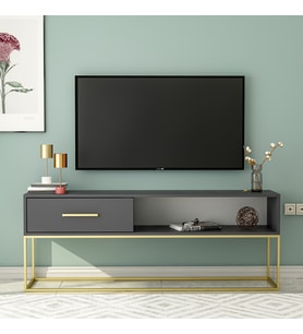 MİRA TV SEHPASI ANTRASİT - GOLD