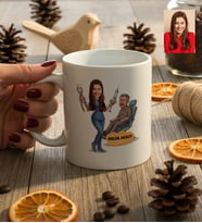 Kişiye Özel Karikatürlü Kadın Diş Hekimi Kupa Bardak Tıp Bayramı Hediyesi