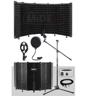 Midex PF-43X Set Mikrofon Ses Yalıtım Paneli (69x26cm) Stand Filtre Shock Mount XLR Kablo Sünger