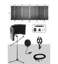 Midex PF-43X Set Mikrofon Ses Yalıtım Paneli (69x26cm) Stand