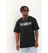Erkek Baskılı T-Shirt Kısa Kol Bisiklet Yaka Regular Fit Rahat Kalıp Günlük Tişört - Siyah