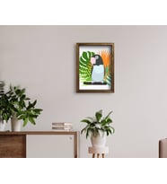 BK Home Doğal Masif Ahşap Çerçeveli Tablo 45x65cm-63