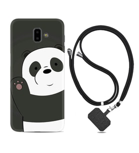 Samsung J6 Plus J7 Prime J7 Pro M20 Kılıf Boyun Askılı Silikon Hello Panda 1709