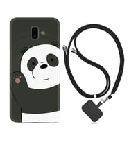 Samsung J6 Plus J7 Prime J7 Pro M20 Kılıf Boyun Askılı Silikon Hello Panda 1709