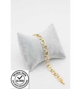 STİL İNCİSİ/XUPING JEWELRY  KARE ZİRKON TAŞLI BİLEKLİK (Altın)