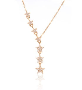Zirkon Taşlı Rose Kaplama Yıldız Tasarım 925 Ayar Gümüş Kadın Kolye 201024389