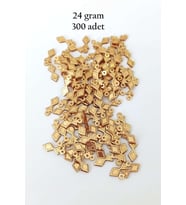Oya Abiye Bileklik Kolye Pleksi Metalik Plastik Pul Altın Renk 24 gram 300 adet - BNC536