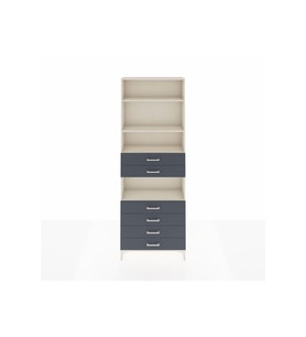 Arges Dolap 4 Raflı 6 Çekmeceli 88x30x243 Aytaşı-Antrasit