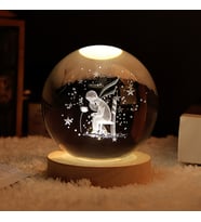 Ahşap Altlıklı Usbli Gece Lambası Küçük Prens Gün Işığı