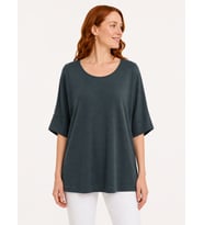 Kadın Oversize Yuvarlak Yaka Basic Bluz