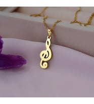 Kişiye Özel 925 Ayar Gümüş Müzik Notası Kolye