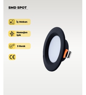 5W Smd Led Plastik Spot Siyah Amber Işık 2 Adet