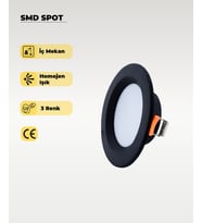 5W Smd Led Plastik Spot Siyah Amber Işık 2 Adet