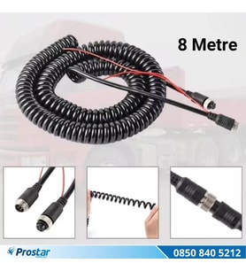 8 Metre 4 pin aviation trigger tetik destekli Spiral uzatma Kablosu