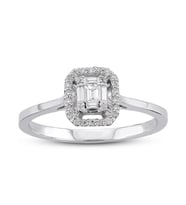 0.15 Ct Baget Pırlanta Yüzük B15 (Çok Renkli)