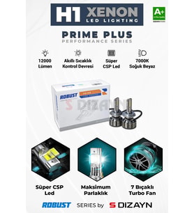 S-Dizayn Prime Plus H1 Led Xenon / 45W / 12000 LM / 7000K A+ Kalite