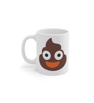 Kahverengi Emoji Baskılı Kupa Bardak