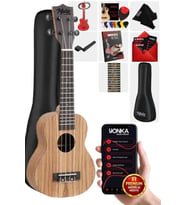Midex SPA-211 Zebrano Ağacı Kaliteli Soprano Ukulele Seti