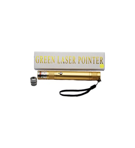 LAZER POINTER USB Lİ - GOLD YEŞİL LAZER METAL KASA BEYAZ KUTU (5690)