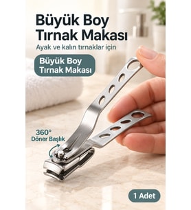 360° Döner Başlıklı Büyük Boy Paslanmaz Çelik Tırnak Makası