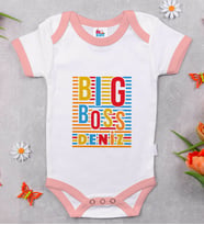 BK Kids Kişiye Özel Pembe Bebek Body Zıbın - Model 112