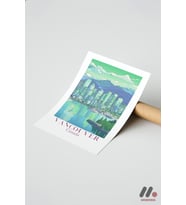 Vancouver Seyahat Posteri, Çerçevesiz Yüksek Kalite Duvar Afişi - Seyahat Severlere