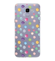 PrintiFy Samsung Galaxy J6 2018 ile Uyumlu 1mm Slim Fit Water Color 6 Baskılı Şeffaf  Kılıf
