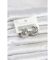 Gümüş Renk Asimetrik Halka Model Kadın Küpe - EBJ260822W46278