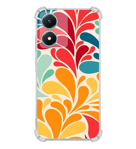 PrintiFy Vivo Y16 Uyumlu Retro Color 5 Baskılı Şeffaf Köşe Korumalı Antişok Kılıf