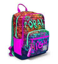Coral High Pembe Lacivert Grafiti Yazılı Okul Sırt Çantası 23629