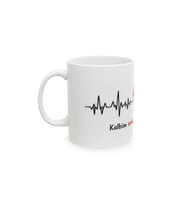 Kalbim Seninle Her An Seninle Romantik Kalp Atışı Porselen Kahve Kupası 330 ml KF23052612
