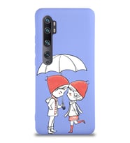 Xiaomi Mi Note 10 Pro Uyumlu Lansman Kılıf Aşk Tasarımlı İçi Kadife Kapak-Lila (Şeffaf)