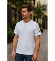 Erkek Bisiklet Yaka Basic Düz Kısa T-shirt