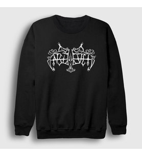 Presmono Unisex Beyaz Logo Metal Enslaved Sweatshirt 527902tt (Siyah)