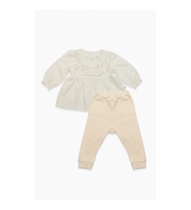 Bistyle 2li Takım Müslin Daisy Flowers 14130 Somon