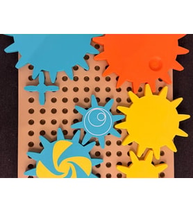 3D Baskı Dişli Çarklar Puzzle Tahtası - Döner Zincirleme Dişli Seti, Montessori Fen ve Mekanik Öğretim Materyali