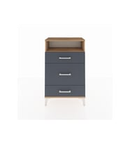 Arges Komodin Tek Raflı 3 Çekmeceli 60x30x96 Çam-Antrasit