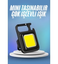 Işıldak USB Şarjlı Cep El Feneri Taşınabilir Mini Led Işık Çok Fonksiyonlu