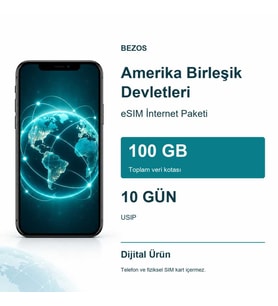 Amerika Birleşik Devletleri eSIM İnternet Paketi 100 GB 10 Gün - USIP