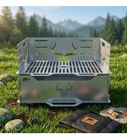 Kamp Ayısı® StagGrill™ Katlanır Ayarlanabilir Paslanmaz Izgaralı Mangal