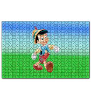 Cakapuzzle Pinokyo Yeşil ve Mavi Arkaplan  Puzzle Yapboz MDF (Ahşap) (120 Parça)