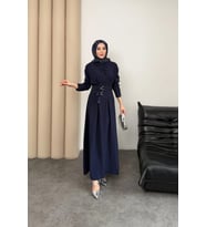 Valeno Model Coupra Model Kumaş Kemer Detaylı Elbise