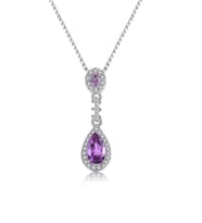 Ametist Taşı Lusso Damla Diamond Kadın Gümüş Kolye