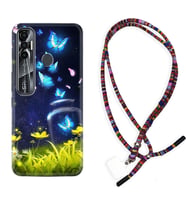 Tecno Spark 6 6 Go 8C 8 Pro 7 7 Pro Kılıf Boyun Asklı Rasta Silikon Neon Butterflys 1309