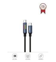 TORIMA U21 Siyah Type-C to Type-C 60W Hızlı Şarj Kablosu – LED Ekranlı, Dayanıklı Örgü Kablo